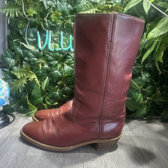Vtg Frye 60s Classics Campus Boot Red Cognac Round Toe Men’s Size 10.5 EE Wide main image 5